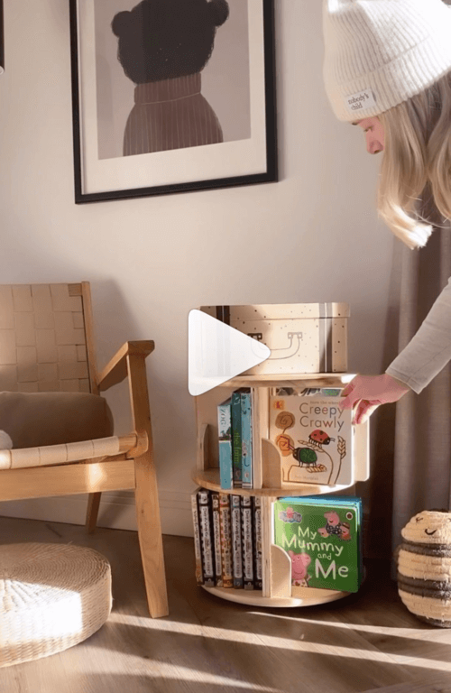 kids bookcase turntable