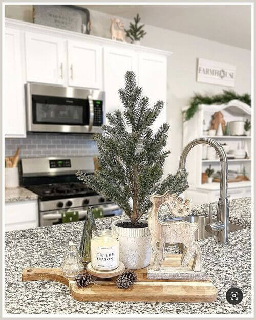 kitchen counter winter decor