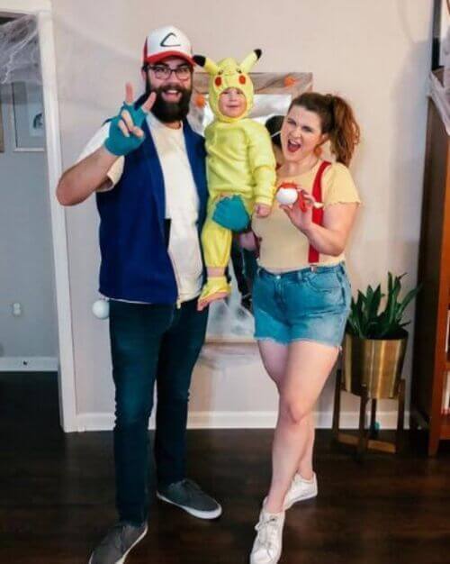 pokemon family costume with baby