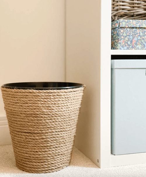 rope trash can ikea diy