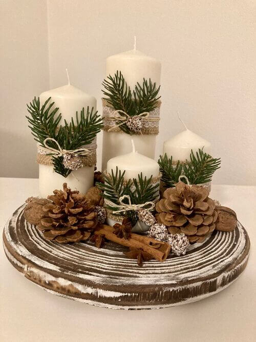 simple winter centerpiece