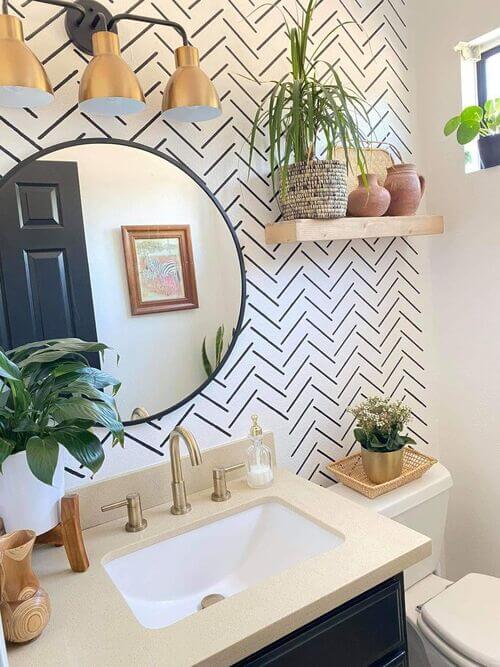 small bathroom wallpaper ideas