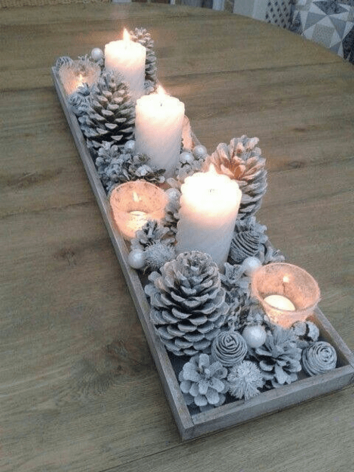 winter dough bowl centerpiece