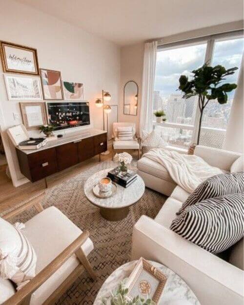 beige living room cozy