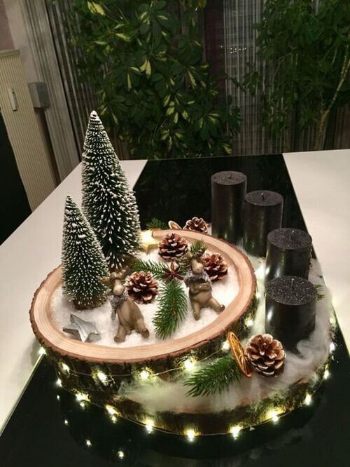 coffee table centerpiece for christmas