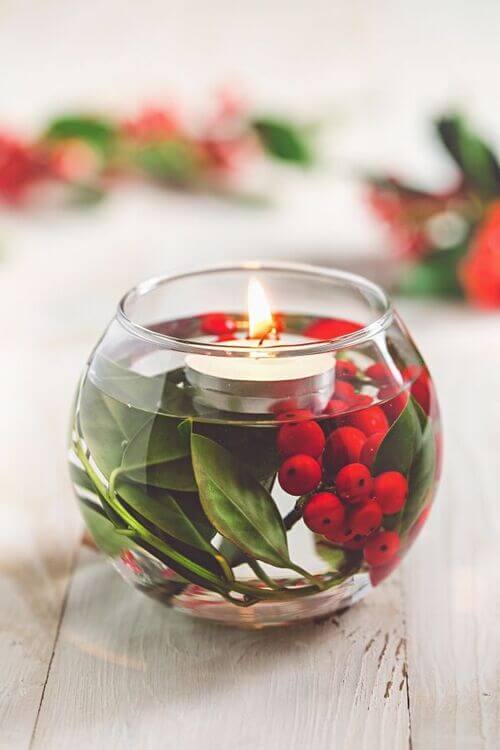 floating candle centerpiece