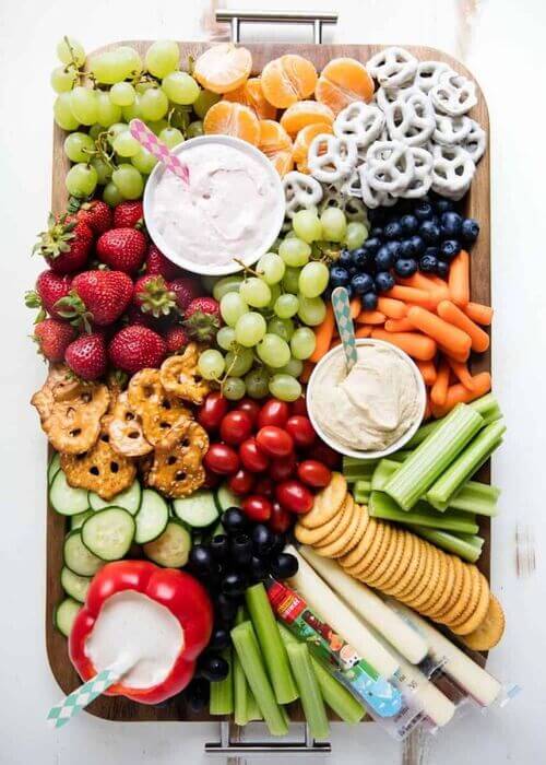 fruit and veggie charcuterie board