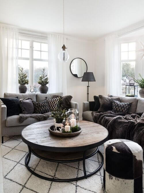 gray living room decor