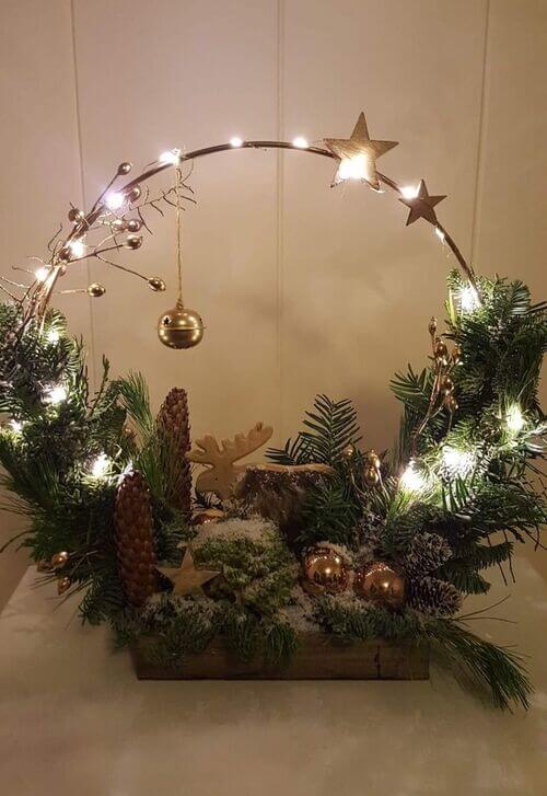 hoop centerpiece for holidays