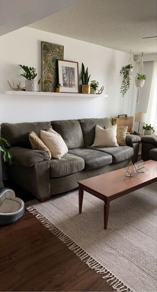 living room decor behind couch