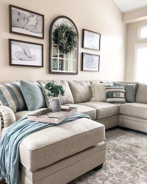 living room with farmhouse decor