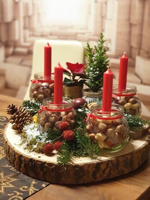 rustic christmas centerpiece