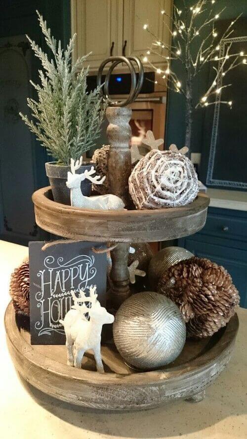 tiered tray decor christmas