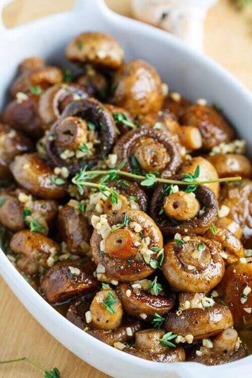 Roasted Mushrooms in a Browned Butter, Garlic and Thyme Sauce (1)