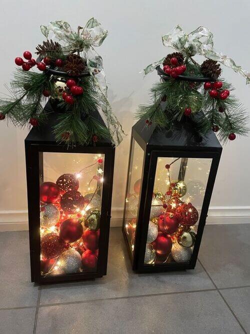 diy lantern decor for christmas