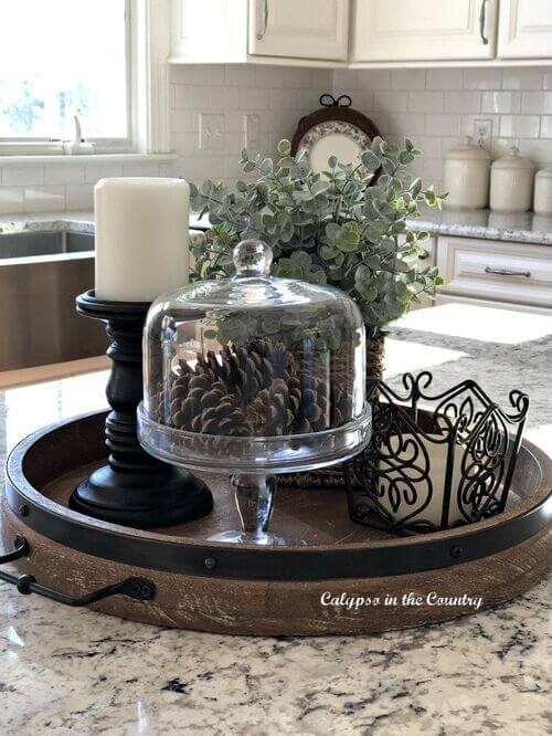 farmhouse kitchen tray decor