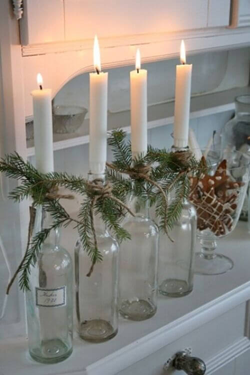 minimalist christmas decor with candles