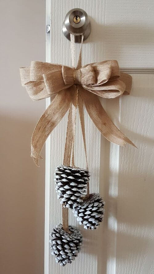 pinecone door handle decor