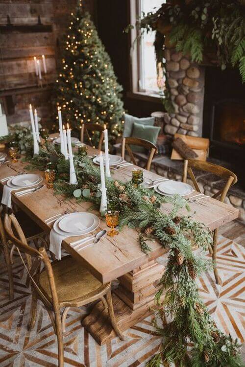 table decor rustic christmas