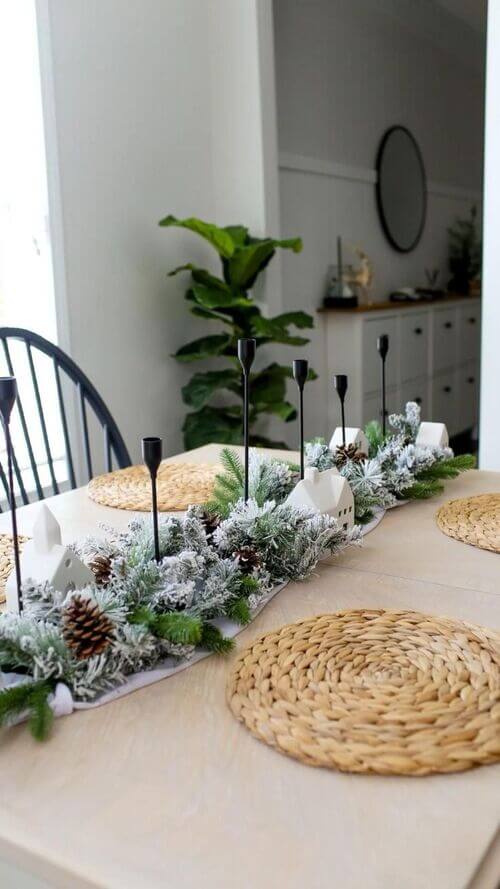 scandinavian garland table decor