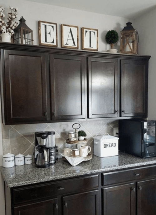 above the kitchen cabinets decor