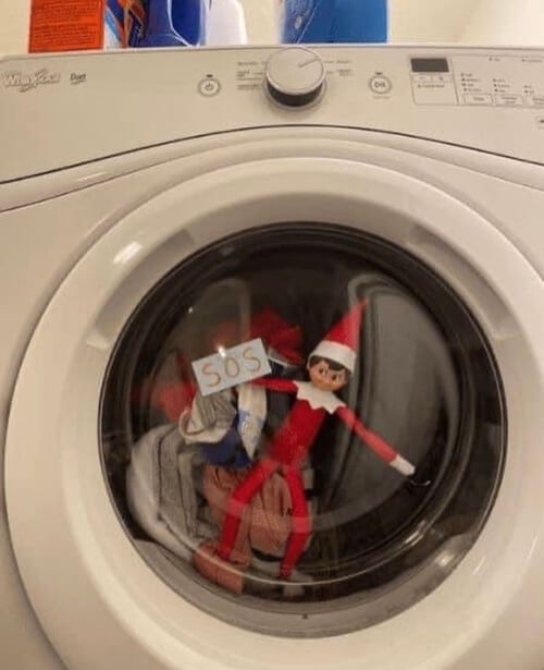 elf in the wash machine