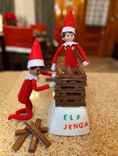 elf on the shelf jenga