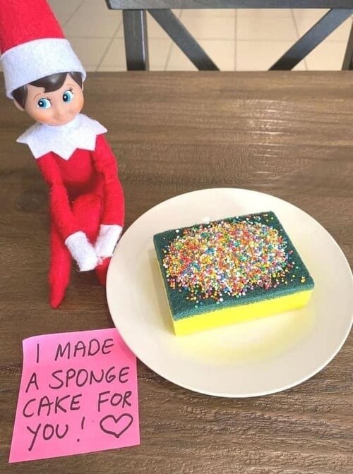 elf on the shelf sponge cake