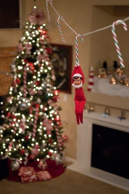 hanging elf on the shelf