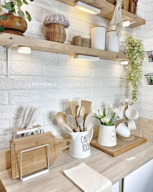 shelf decor kitchen
