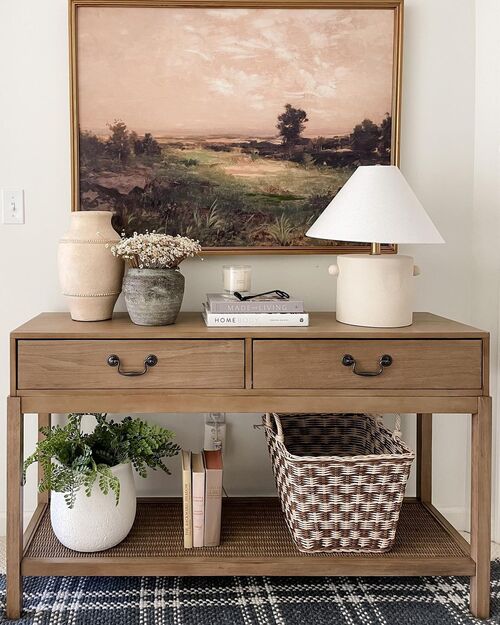 entryway with console table