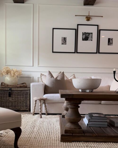 coffee table decor with neutral tones