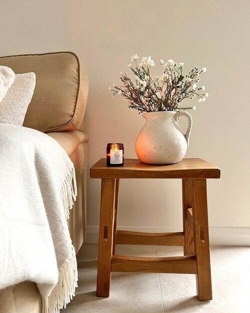 end table decor with flower vase