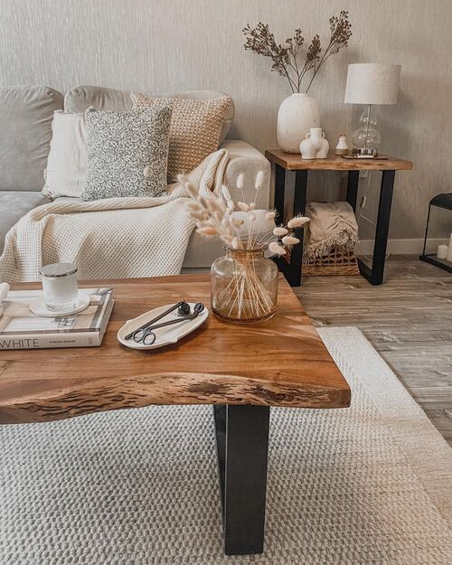 wooden end table decor