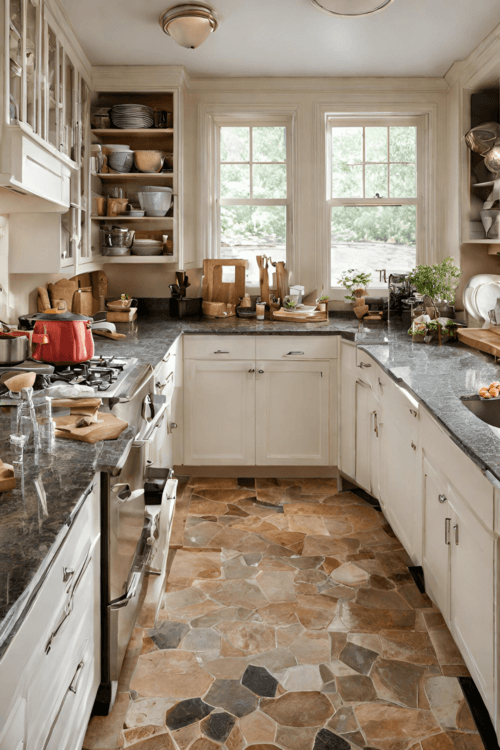 cluttered kitchen counters