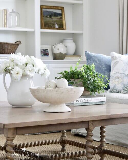 coffee table decorating for spring