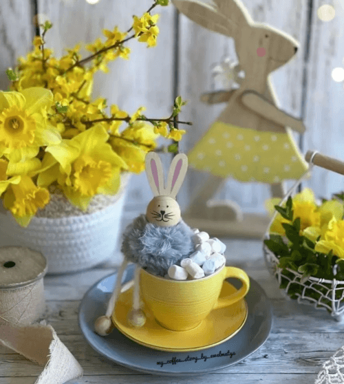easter decor with diy centerpiece
