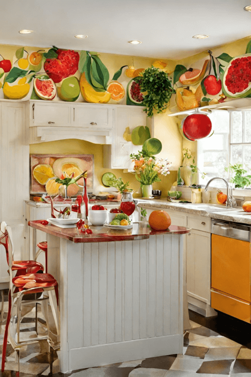 fruit themed kitchen