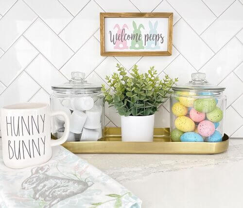 kitchen counter decor for spring