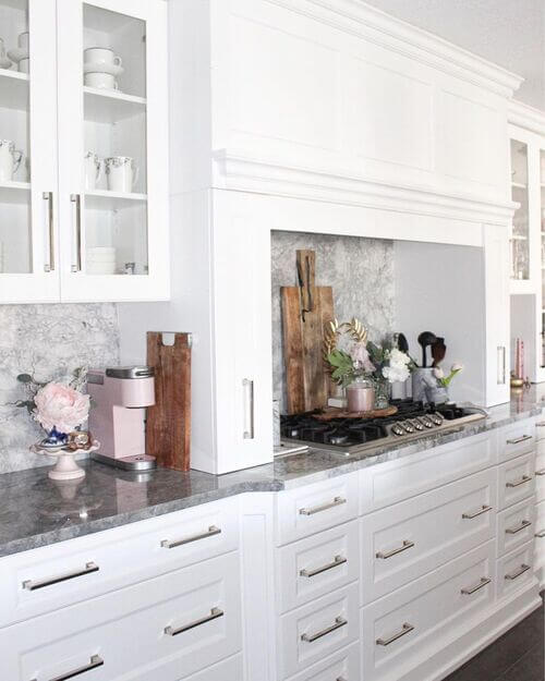 pink decor for kitchen