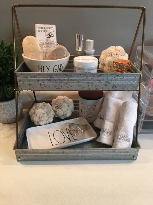 tiered tray rustic