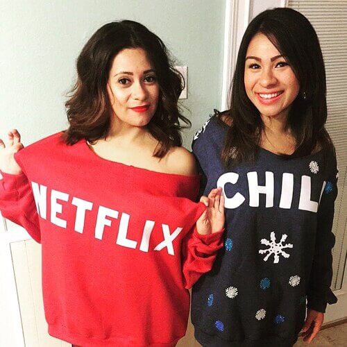 Netflix and Chill Halloween costume best friends