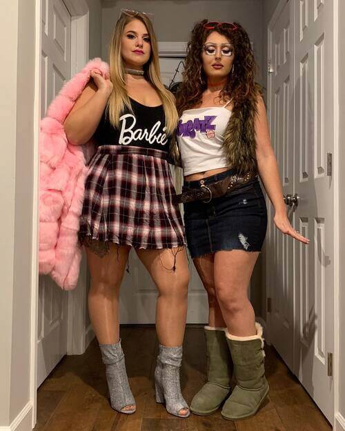 Barbie and Bratz Dolls Halloween costume best friends