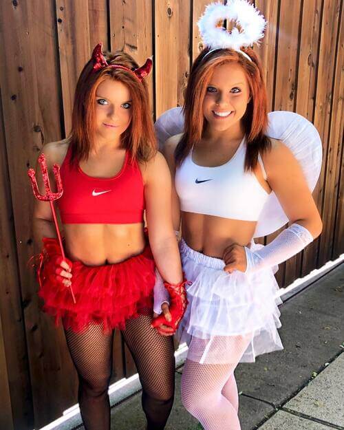 Good vs Bad angel Halloween costume best friends