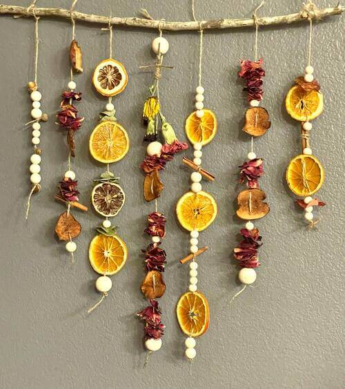 Fall decor ideas DIY dried lemons and oranges