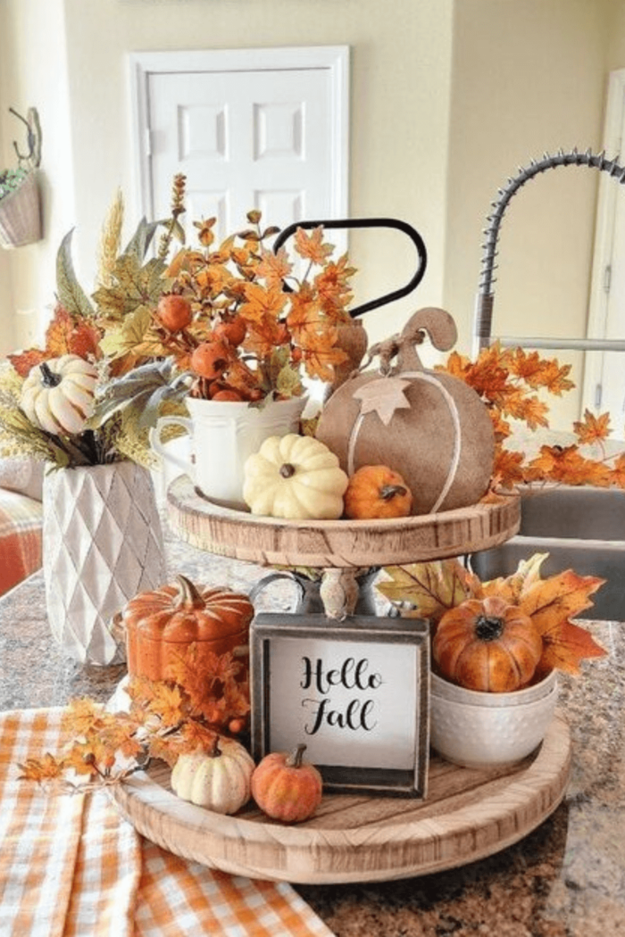 26 Charming Fall Tiered Tray Decor Ideas to Recreate Right Now