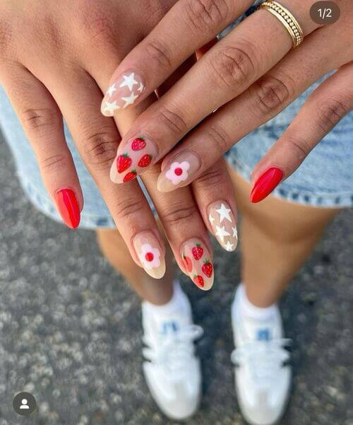 berry summer nails