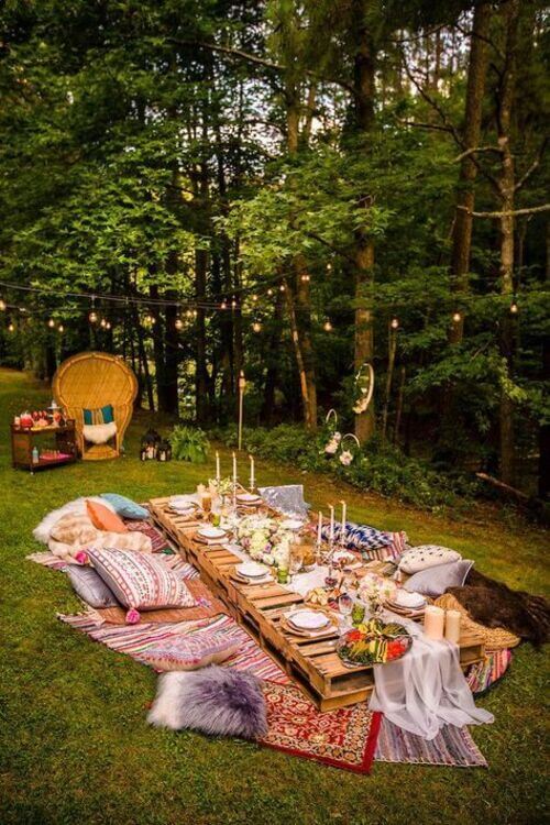 boho themed picnic party