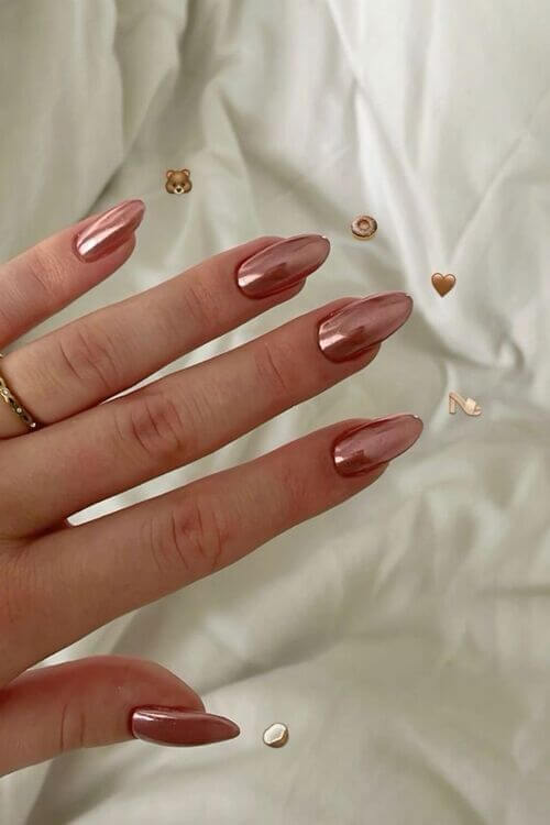 dark pink chrome nails