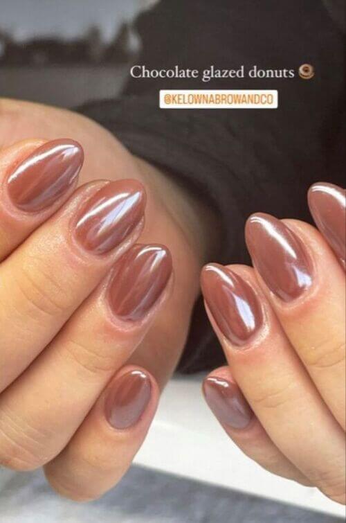 donut glaze brown nails